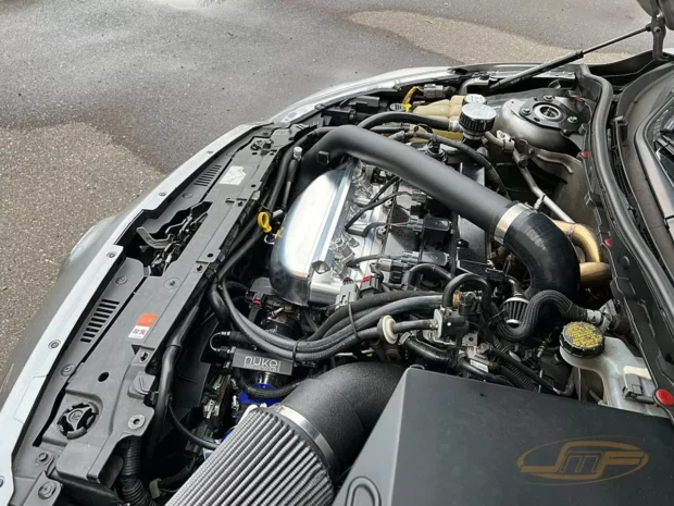 JM Fabrications W/ 75MM Bore Oem Map Sensor Mount 1/8 Inch Npt Direct Port Methanol Bungs On Bottom V2 Billet Intake Manifold With Port Injection Stock TB Flange Mazda Speed 3/6
