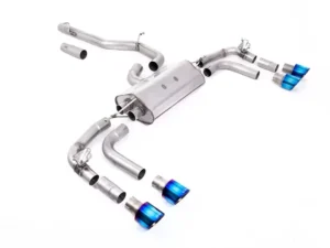 Milltek Particulate Filter-Back Non-Resonated GT-100 Burnt Titanium Trims Volkswagen Tiguan R 320ps 2021-2023