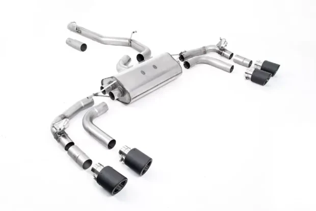 Milltek Particulate Filter-Back Non-Resonated GT-100 JET-100 Carbon Trims Volkswagen Tiguan R 320ps 2021-2023