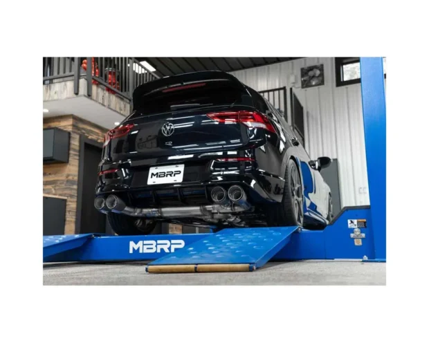 MBRP 3" T304 Stainless Steel Active Exhaust Catback 2.5" Quad Rear Exit w/ Carbon Fiber Tips Volkswagen Golf R MK8 2022