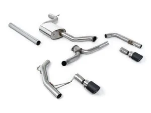 Milltek Cat-Back Non-Resonated (Louder) Jet-100 Carbon Trims Volkswagen Jetta Mk7 2019-2023
