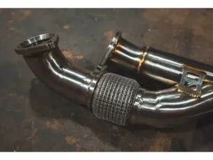 Valvetronic Designs Brushed Stainless Steel Valved Sport Exhaust System AxleBack w/ Forged Carbon TIps BMW M3 | M4 G8X 2020-2024