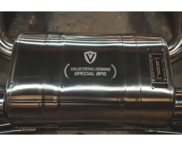 Valvetronic Designs Brushed Stainless Steel Valved Sport Exhaust System AxleBack w/ Forged Carbon TIps BMW M3 | M4 G8X 2020-2024