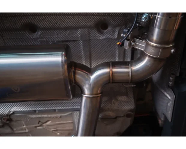 Valvetronic Designs Brushed Stainless Steel Valved Sport Exhaust System Axleback w/ Carbon Fiber 1x1 Tips BMW 6-Cylinder F30 | F22 | F36 | F32