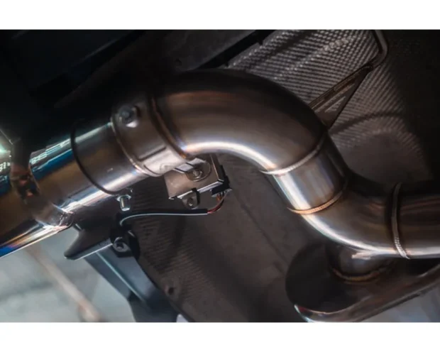 Valvetronic Designs Brushed Stainless Steel Valved Sport Exhaust System Axleback w/ Carbon Fiber 1x1 Tips BMW 6-Cylinder F30 | F22 | F36 | F32