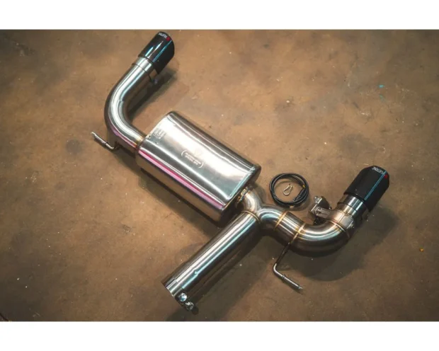 Valvetronic Designs Brushed Stainless Steel Valved Sport Exhaust System Axleback w/ Carbon Fiber 1x1 Tips BMW 6-Cylinder F30 | F22 | F36 | F32