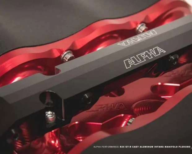 AMS Performance Intake Manifold w/Cast Aluminum Plenums & Triple Fuel Rail (18 injectors) Nissan GT-R R35 2009+ - Blue